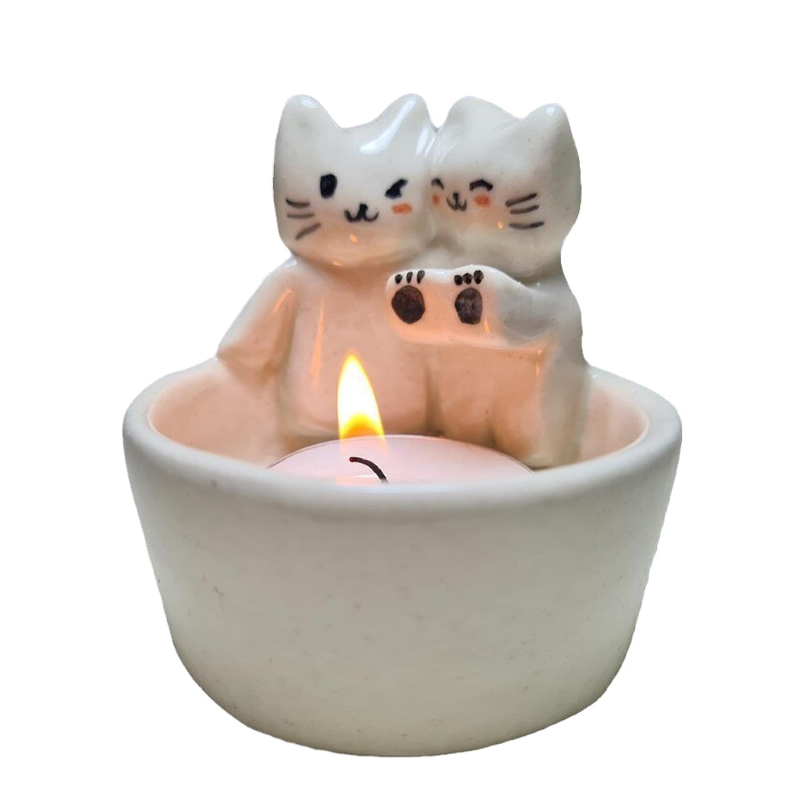 Amazon.co.jp: 猫用キャンドルホルダー 1/2個 - 温度耐性キャンドル